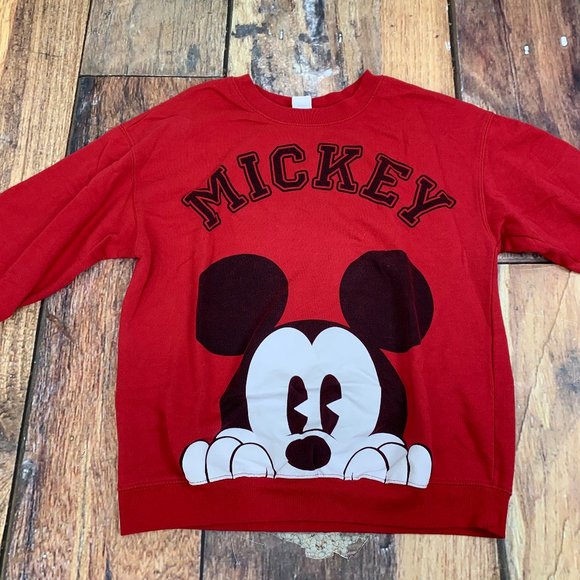 Disney Other - Disney Mickey Mouse Peek-a_Boo Red Crewneck Large